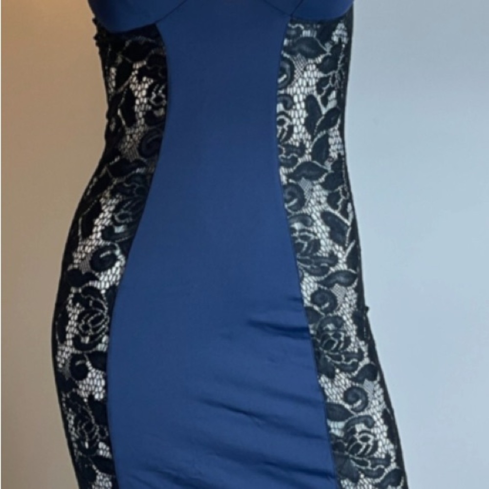 Black and Blue Lace Dress